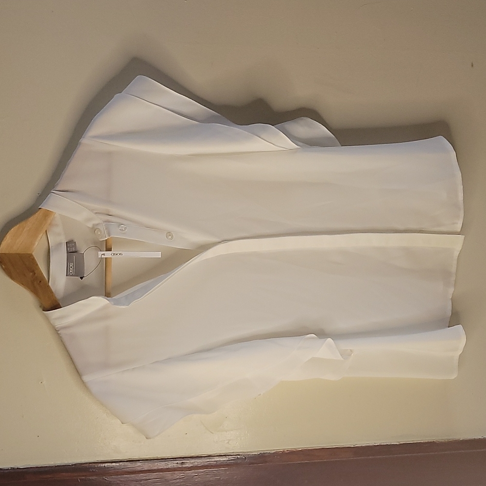 ASOS White Ruffle Sleeve Blouse